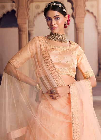 Light Orange Wedding Lehenga Choli