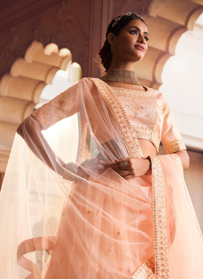 Light Orange Wedding Lehenga Choli