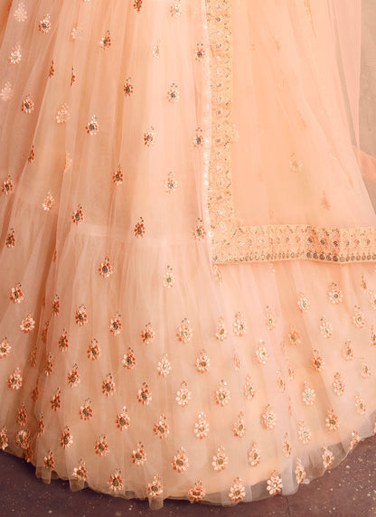 Light Orange Wedding Lehenga Choli