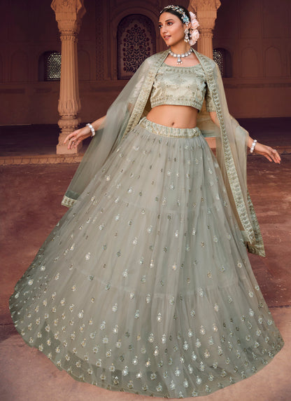 Grey Designer Lehenga Choli