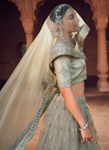 Grey Designer Lehenga Choli