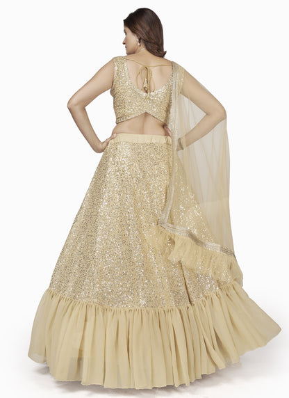 Cream Wedding Lehenga Choli