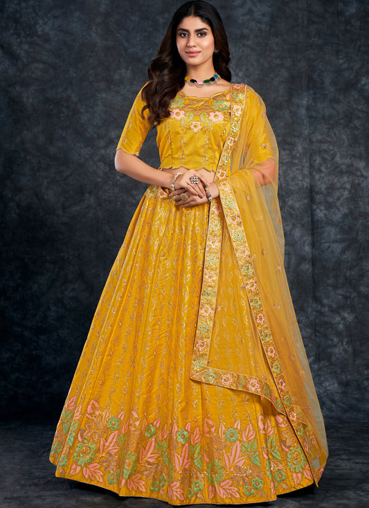 Bridal Mustard Yellow Lehenga Choli