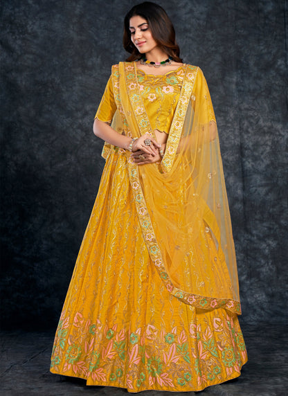 Bridal Mustard Yellow Lehenga Choli