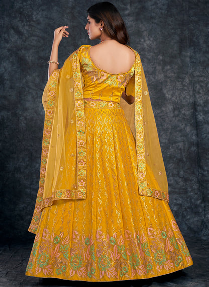 Bridal Mustard Yellow Lehenga Choli