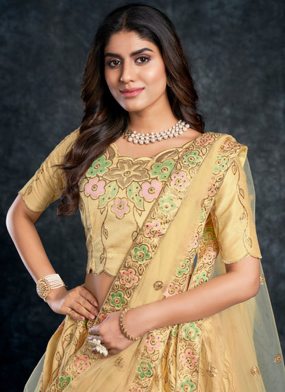 Bridal Light Yellow Lehenga Choli