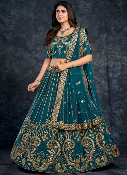 Bridal Navy Blue Lehenga Choli