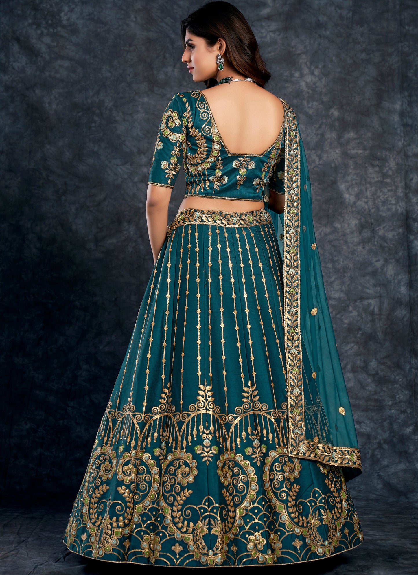 Bridal Navy Blue Lehenga Choli