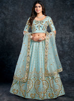 Bridal Sky Blue Lehenga Choli