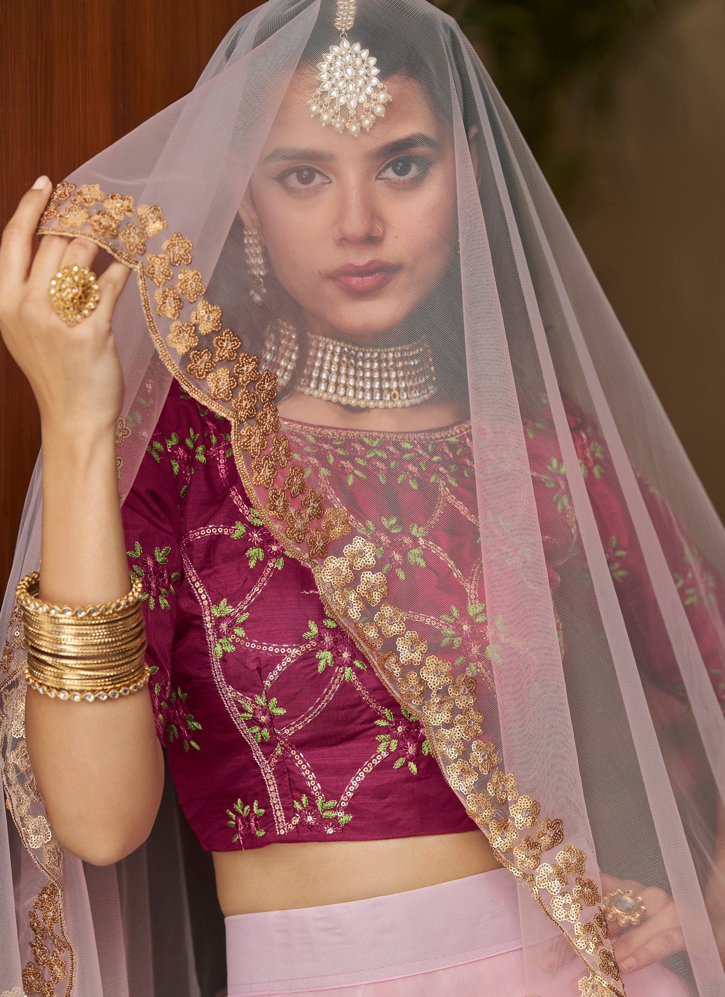 Designer Baby Pink Lehenga Choli