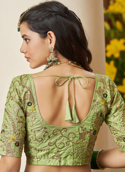 Designer Mehendi Green Lehenga Choli