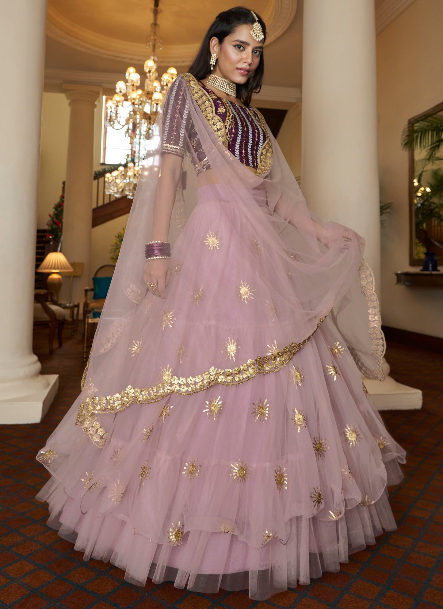 Designer Light Purple Lehenga Choli