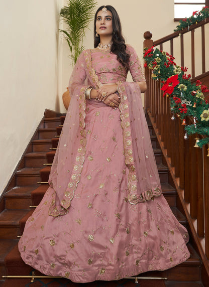 Designer Peach Lehenga Choli