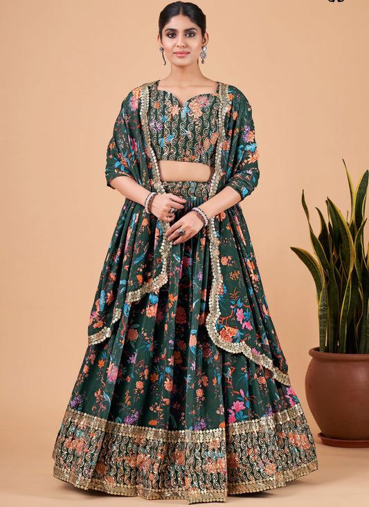 Green Printed LehengaCholi