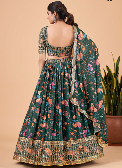 Green Printed LehengaCholi