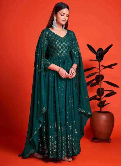 Designer Rama Blue Long Gown