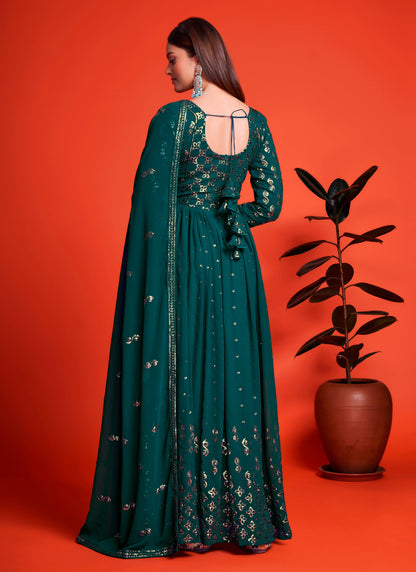 Designer Rama Blue Long Gown