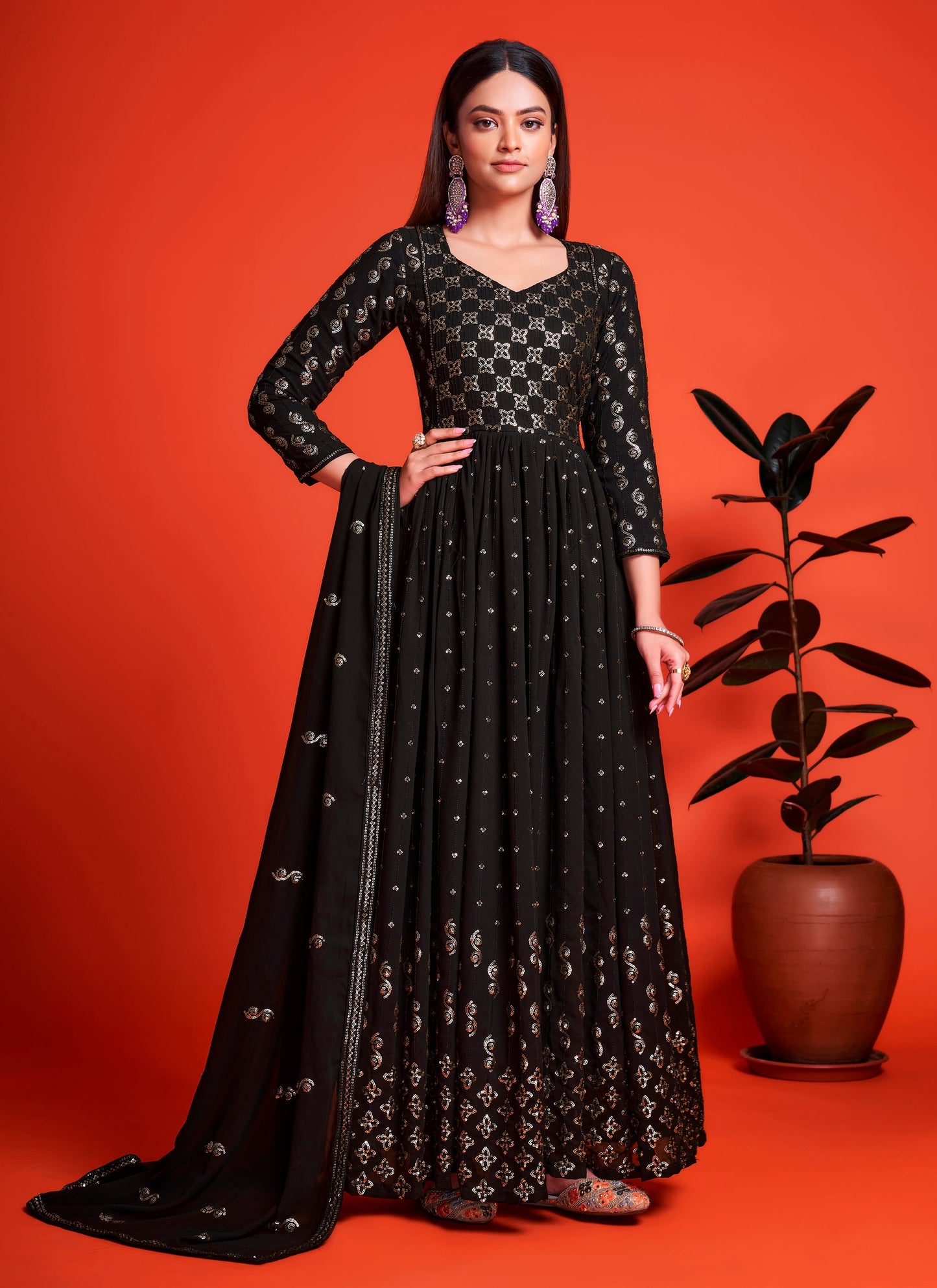 Designer Z Black Long Gown