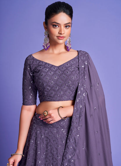 Stylish Purple Lehenga Choli