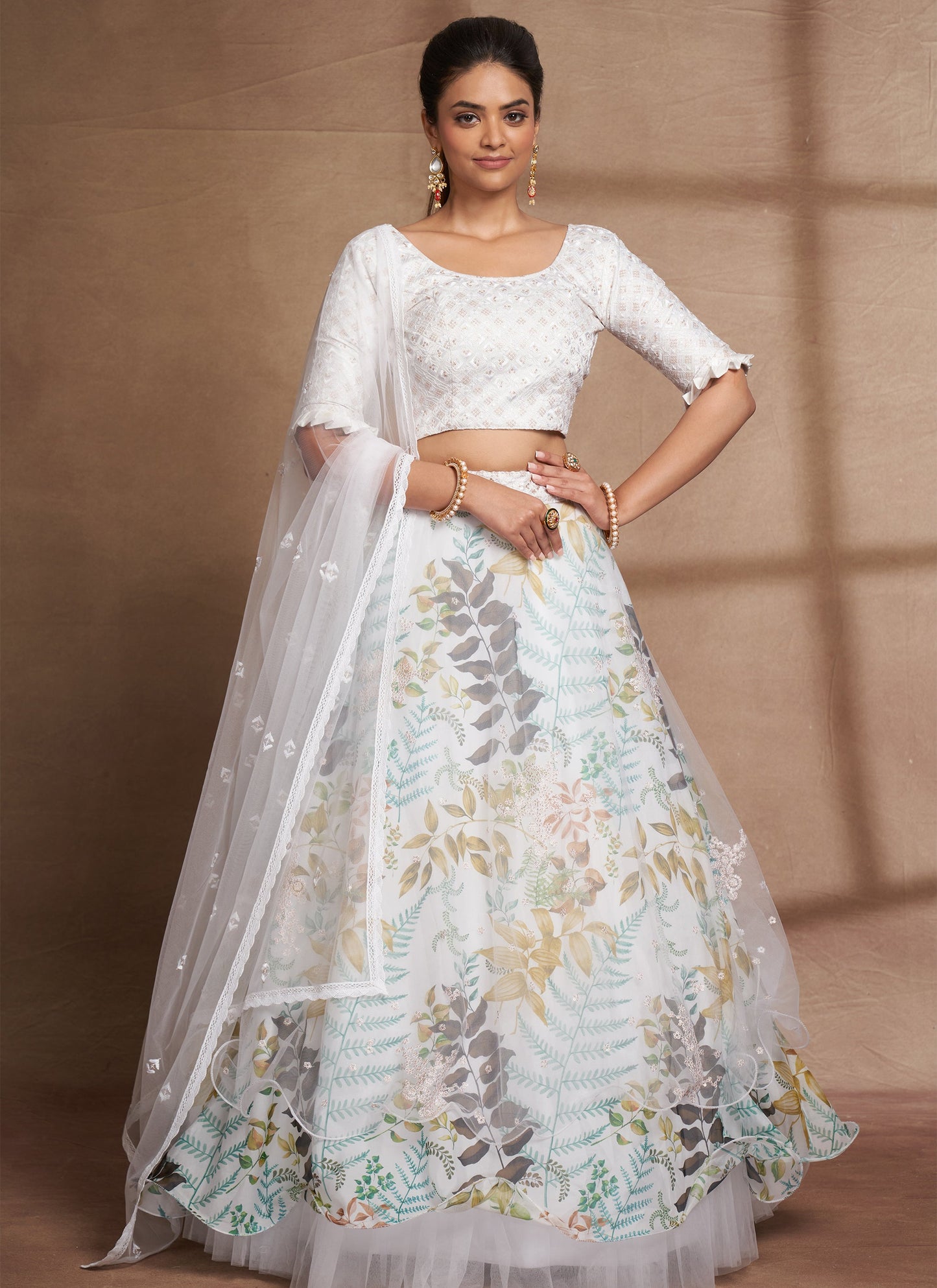 Stylish White Lehenga Choli