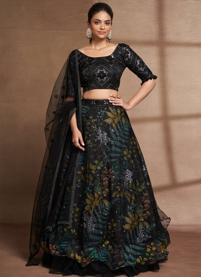 Designer Black Lehenga Choli