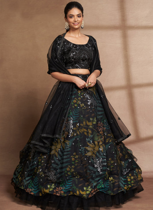 Designer Black Lehenga Choli