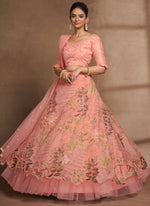 Fancy Peach Lehenga Choli