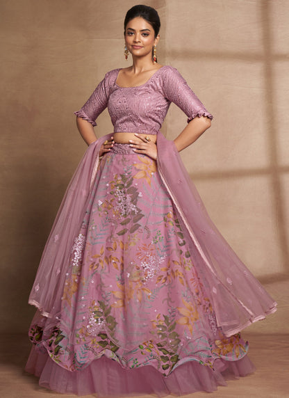 Stylish Lavender Lehenga Choli