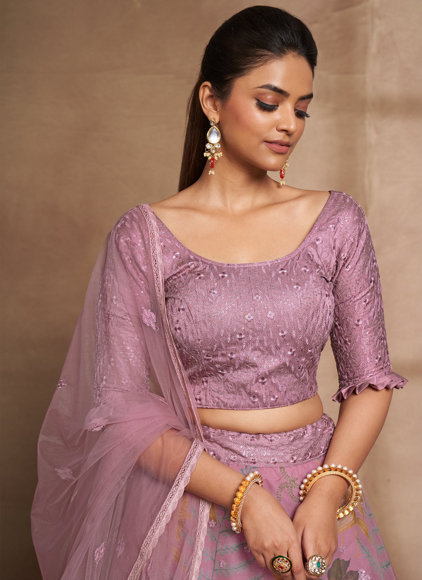 Stylish Lavender Lehenga Choli