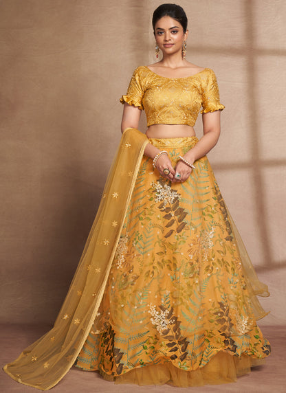 Designer Yellow Lehenga Choli