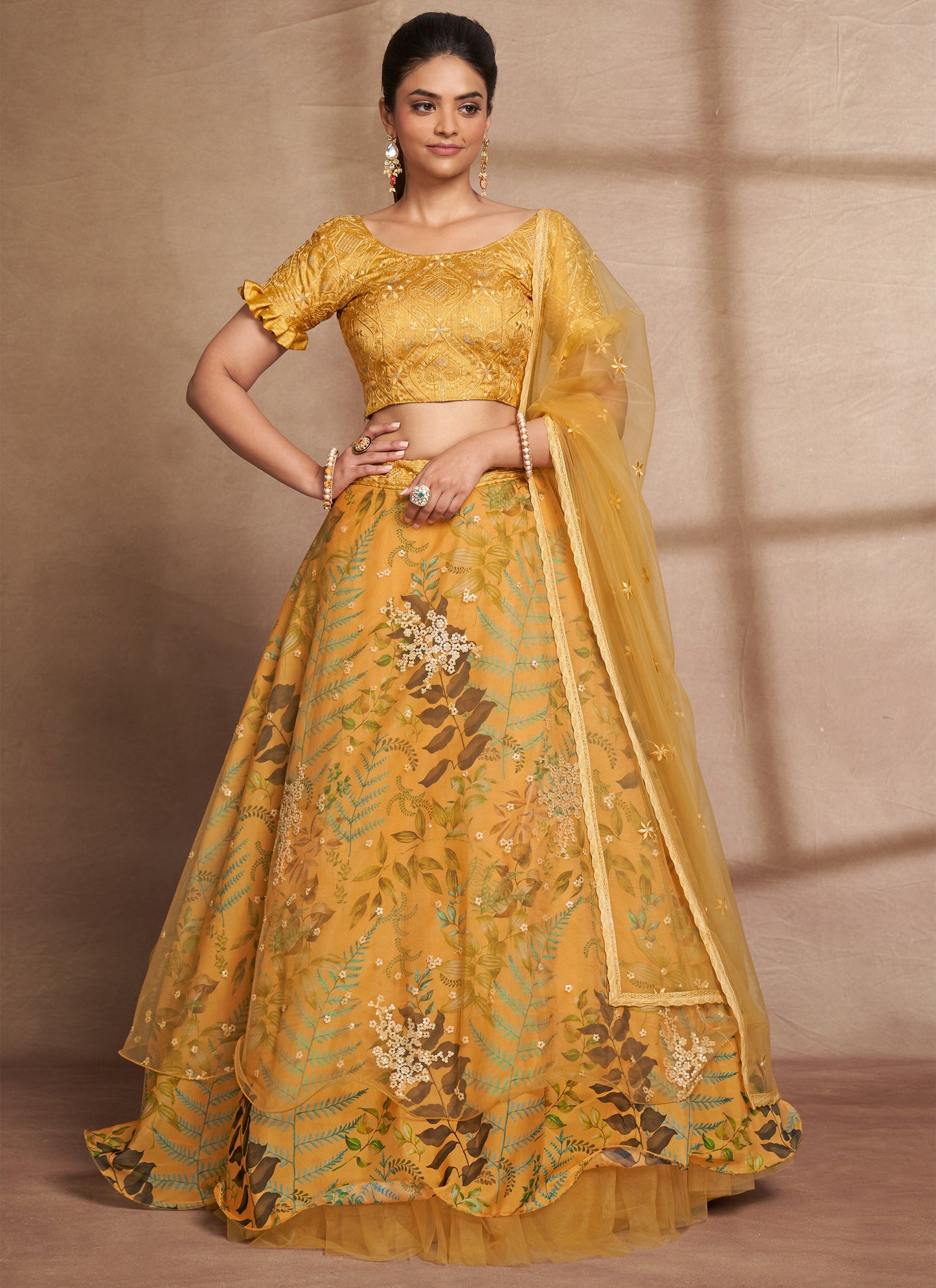 Designer Yellow Lehenga Choli