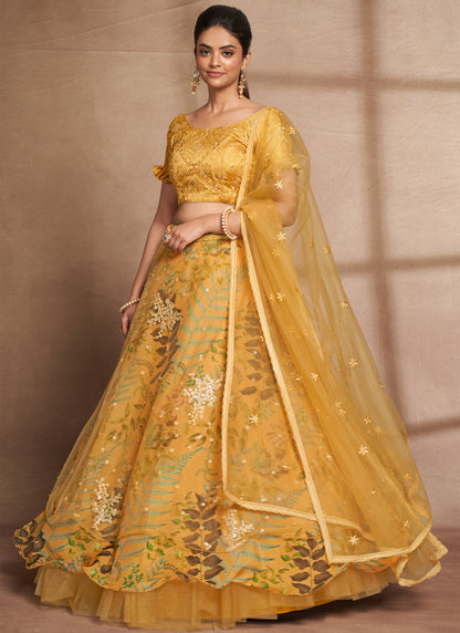 Designer Yellow Lehenga Choli