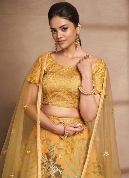 Designer Yellow Lehenga Choli