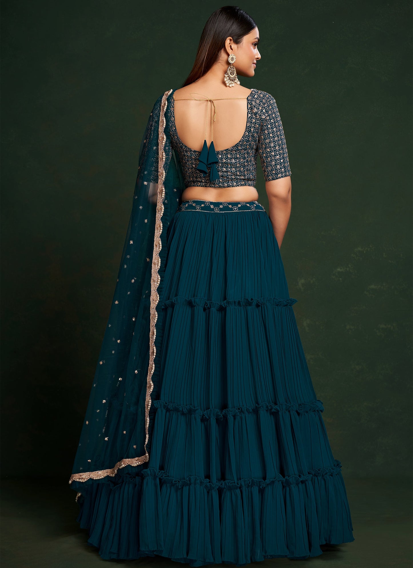 Designer Teal Blue Lehenga Choli