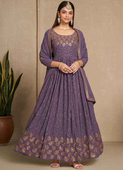 Designer Lavender Long Gown