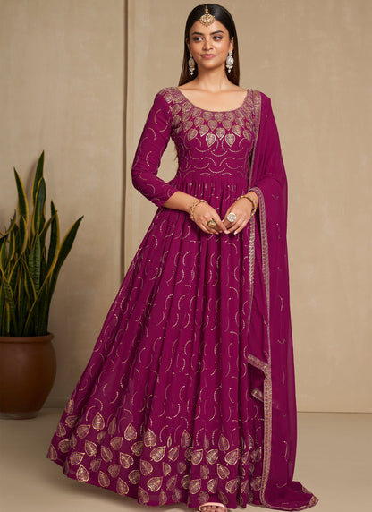 Designer Rani Pink Long Gown