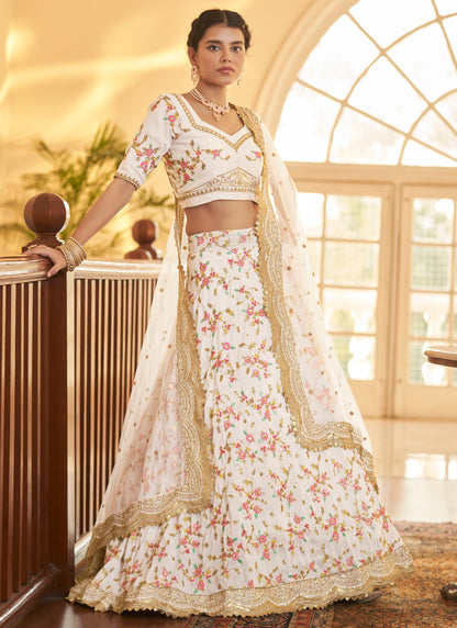 Designer White Lehenga Choli