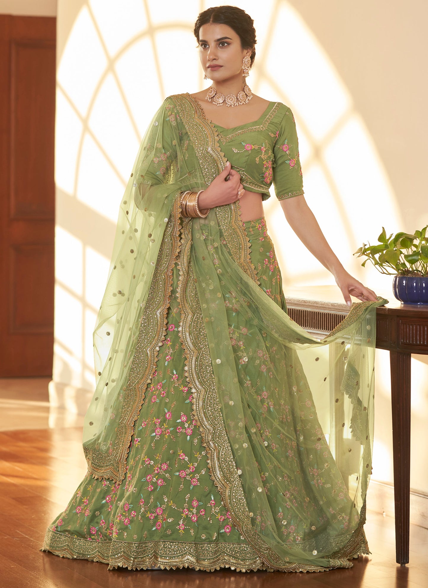 Designer Mehendi Lehenga Choli