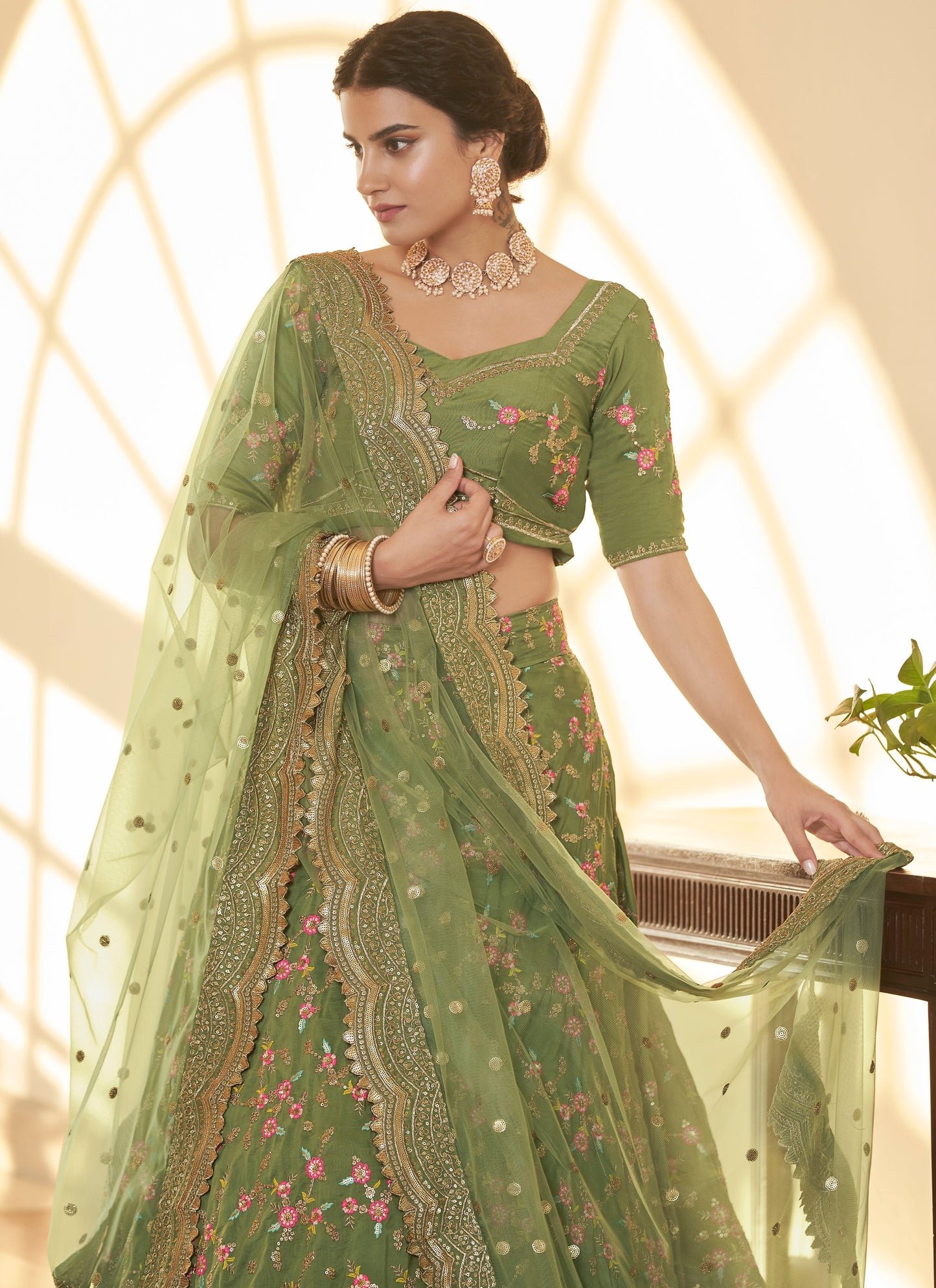 Designer Mehendi Lehenga Choli