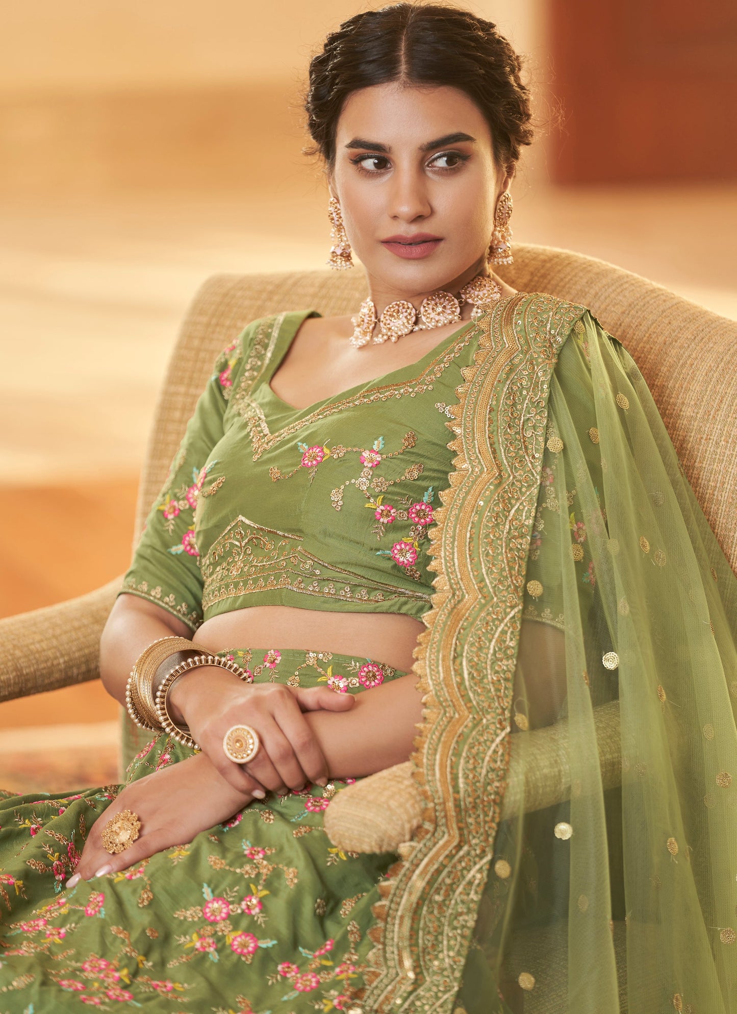 Designer Mehendi Lehenga Choli