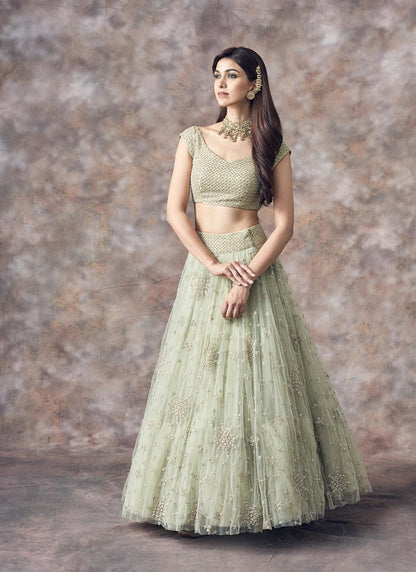 Light Pista Green Lehenga Choli