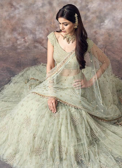 Light Pista Green Lehenga Choli