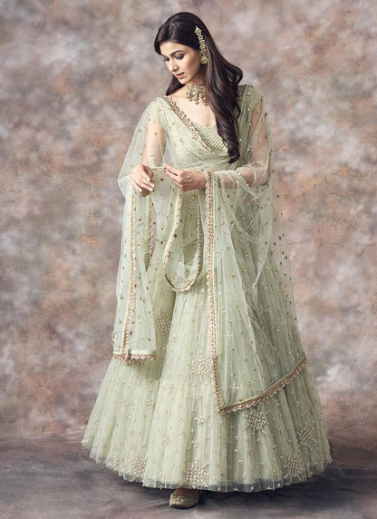 Light Pista Green Lehenga Choli