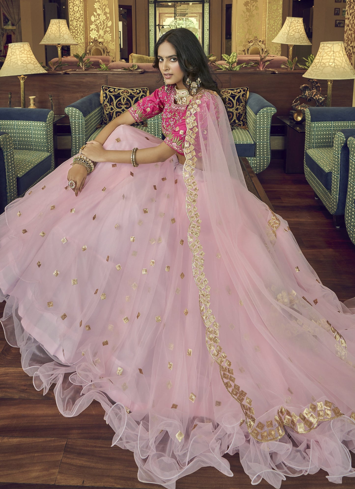 Baby Pink Designer Lehenga Choli