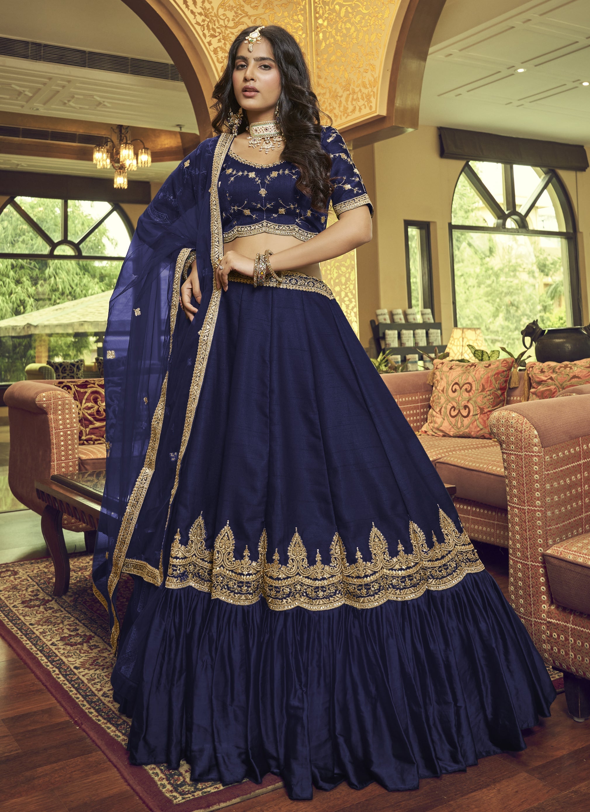 Navy Blue Wedding Lehenga Choli for Women and Girls Designer | Etsy | Blue  blouse designs, Party wear lehenga, Indian saree blouses designs