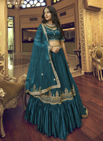 Teal Blue Designer Lehenga Choli